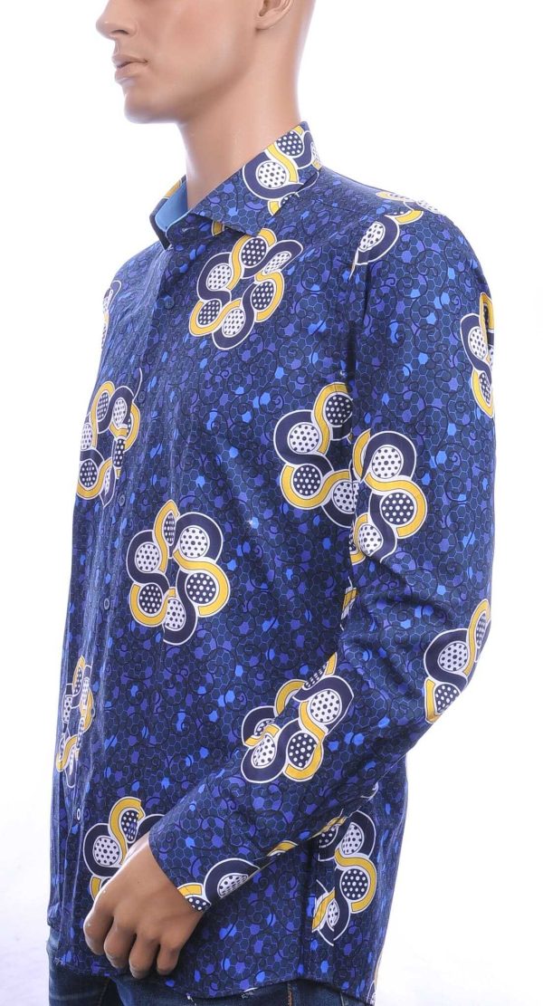 Corrino Italiaanse getailleerd slim fit allover achthoek voetbal dessin heren overhemd Wit