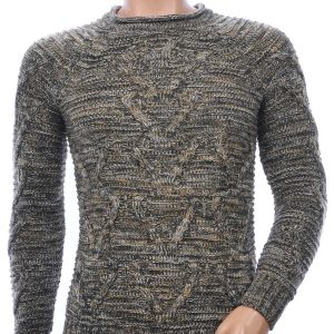 Trick0 Wolff Blitz Moncler DIOR Philipp Plein PRADA Louis Vuitton GUCCI VERSACE KENZO Dsquared2 Levi's CHASIN G-STAR DOLCE & GABBANA DIESEL PME LEGEND WAM DENIM LACOSTE trendy grof gebreide ronde hals heren wintertrui Khaki