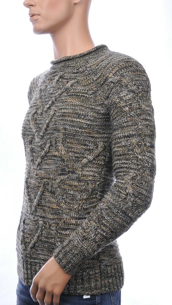 Trick0 Wolff Blitz Moncler DIOR Philipp Plein PRADA Louis Vuitton GUCCI VERSACE KENZO Dsquared2 Levi's CHASIN G-STAR DOLCE & GABBANA DIESEL PME LEGEND WAM DENIM LACOSTE trendy grof gebreide ronde hals heren wintertrui Khaki