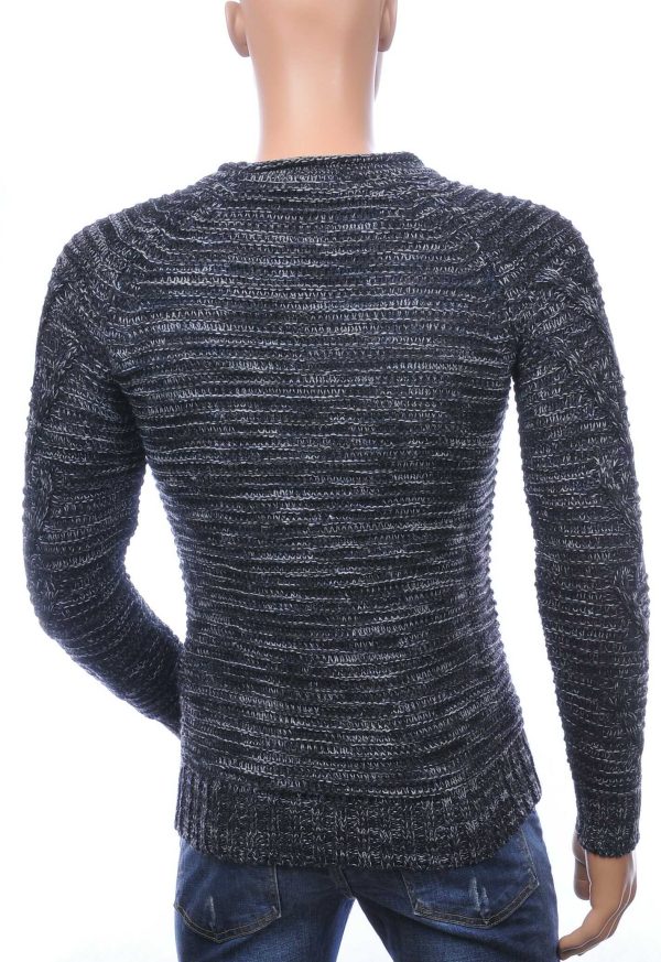 Trick0 Wolff Blitz Moncler DIOR Philipp Plein PRADA Louis Vuitton GUCCI VERSACE KENZO Dsquared2 Levi's CHASIN G-STAR DOLCE & GABBANA DIESEL PME LEGEND WAM DENIM LACOSTE trendy grof gebreide ronde hals heren wintertrui Zwart
