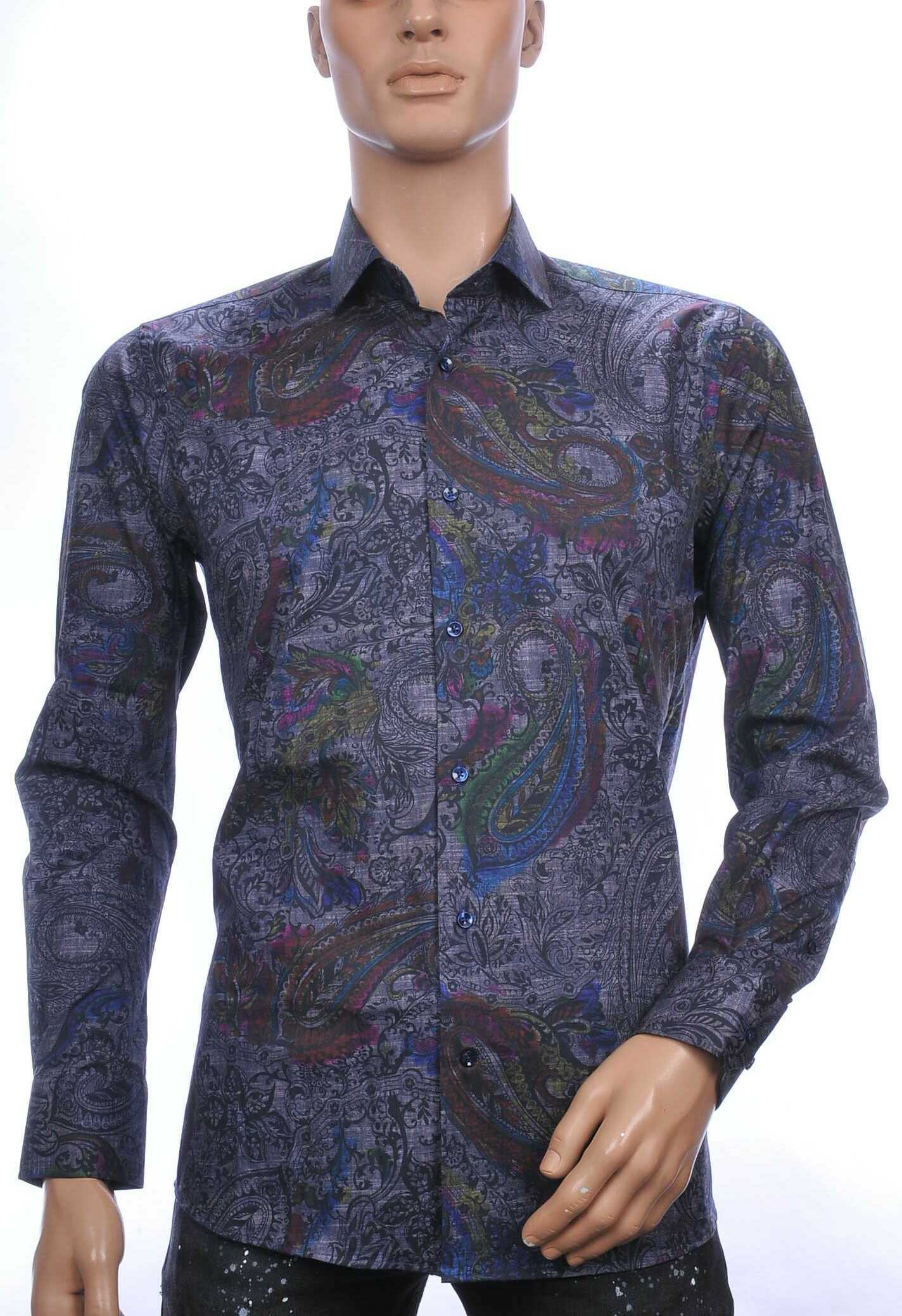CORRINO Italiaans Slim Fit Heren Overhemd met Allover Paisley Dessin – Antraciet