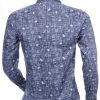 Ferlucci Trendy Slim Fit Heren Overhemd met Allover Bloemen Dessin - Zwart