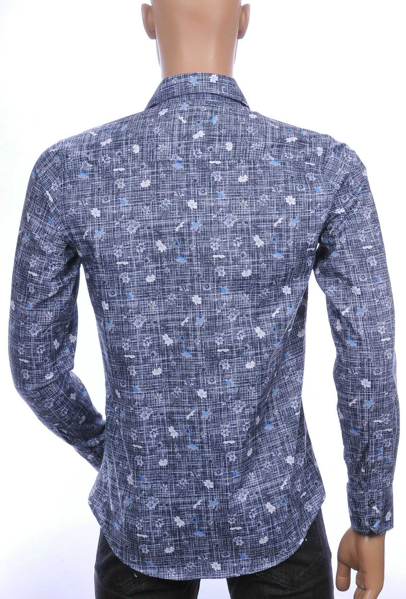 Ferlucci Trendy Slim Fit Heren Overhemd met Allover Bloemen Dessin - Zwart