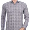 Corrino Italiaanse getailleerd slim fit allover paisley dessin heren overhemd Beige
