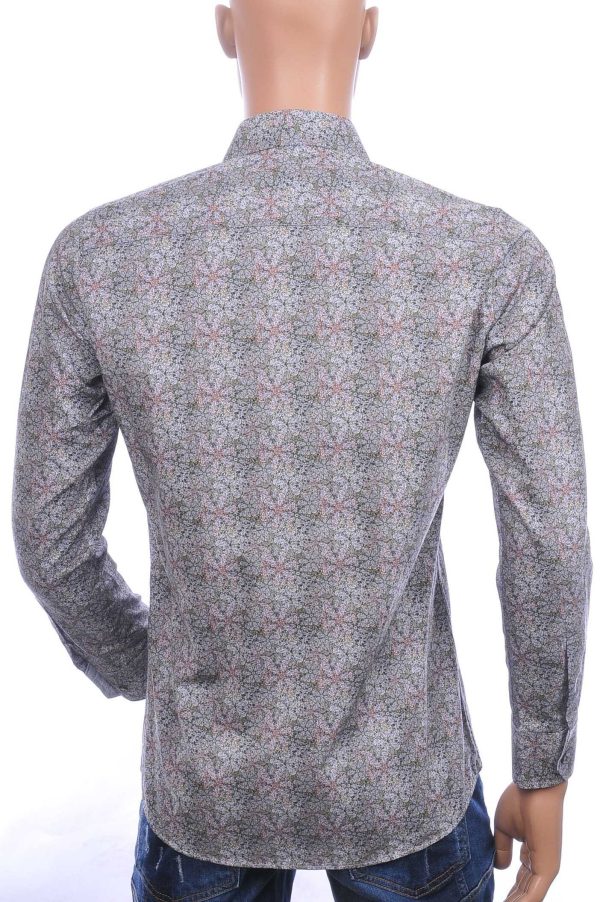 Corrino Italiaanse getailleerd slim fit allover paisley dessin heren overhemd Beige