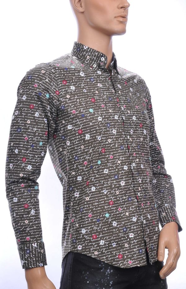 Twayn OLYMP State of Art Blue Industry A fish named fred Wolff Blitz Moncler DIOR Philipp Plein PRADA Louis Vuitton GUCCI VERSACE KENZO Dsquared2 Levi's CHASIN G-STAR DOLCE & GABBANA DIESEL PME LEGEND WAM DENIM LACOSTE hippie slim fit allover teksten dessin heren overhemd Khaki