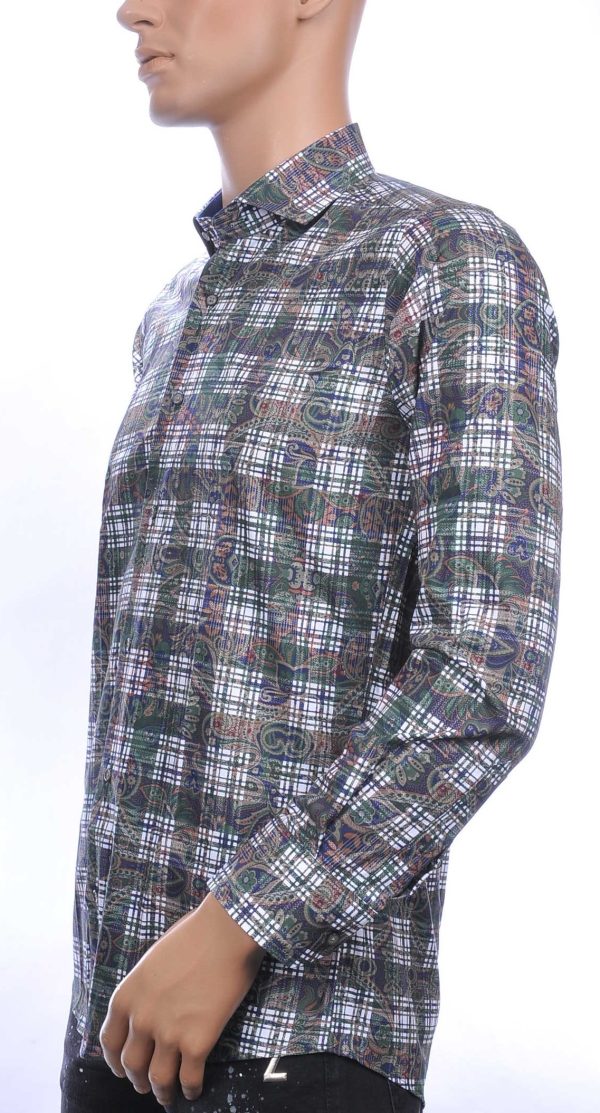 CORRINO Blue Industry Wolff Blitz Moncler DIOR Philipp Plein PRADA Louis Vuitton GUCCI VERSACE KENZO Dsquared2 Levi's CHASIN G-STAR DOLCE & GABBANA DIESEL PME LEGEND WAM DENIM LACOSTE regular fit allover paisley geruite dessin heren overhemd Khaki