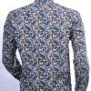 CORRINO Italiaanse regular fit allover modern kunst dessin heren overhemd Zwart