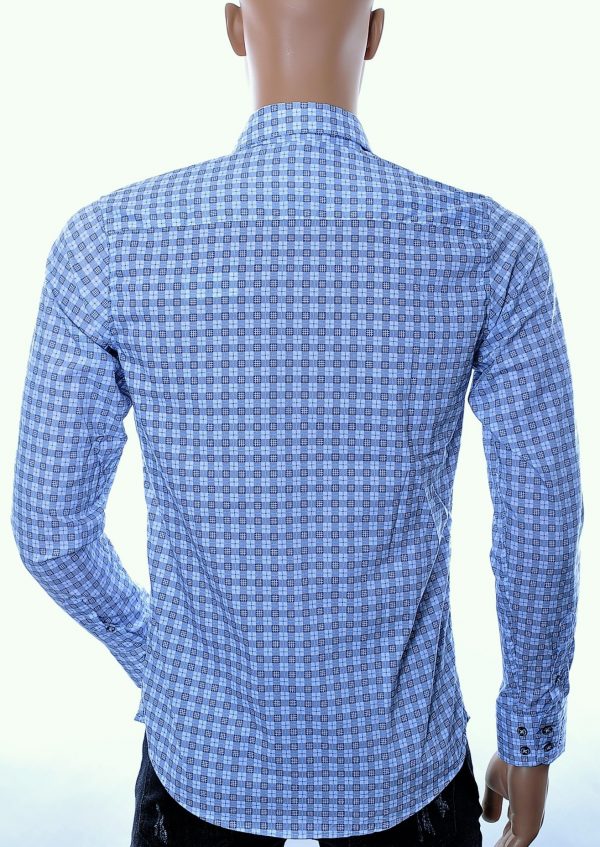 Ferlucci trendy slim fit allover geruiten en geblokt dessin heren overhemd, F326 Wit