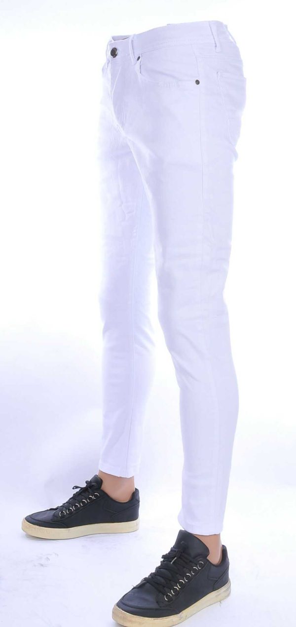 Montfleuri effen witte kleur slim fit heren stretch jeans Wit