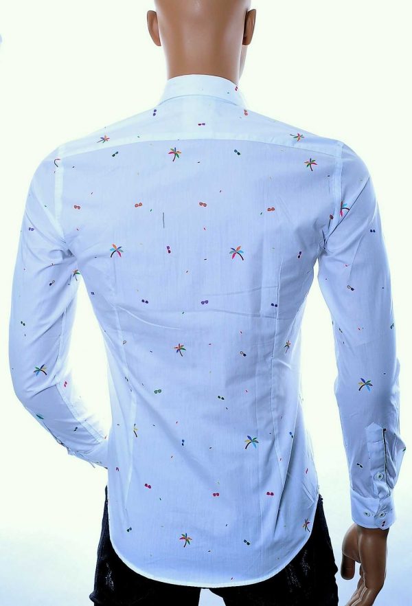 Gabano modern fit allover Hawaii dessin heren overhemd Wit