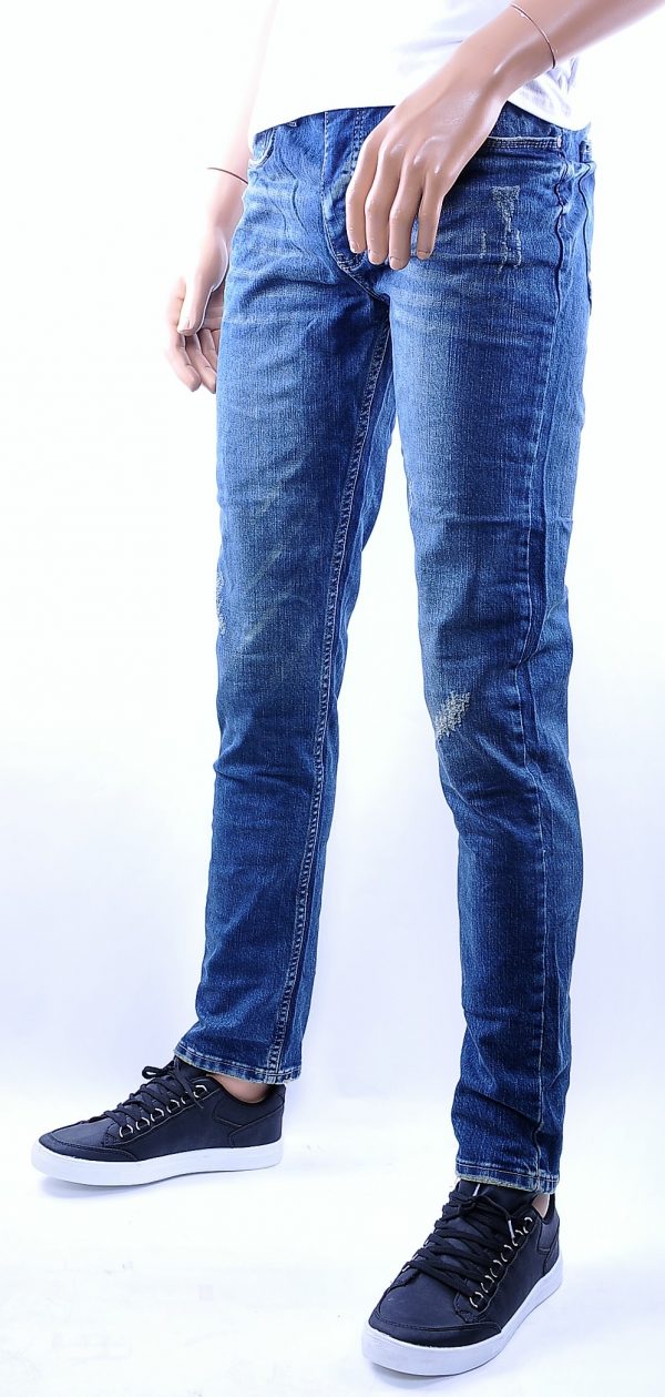 Serseri trendy damaged heren skinny jeans, S305 Blauw