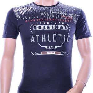 Silver Rain Philipp Plein PRADA Louis Vuitton GUCCI VERSACE KENZO Dsquared2 Levi's CHASIN G-STAR DOLCE & GABBANA DIESEL PME LEGEND WAM DENIM LACOSTE trendy modern dessin heren T-Shirt met 3D letters tekst "ATHLETIC" Zwart