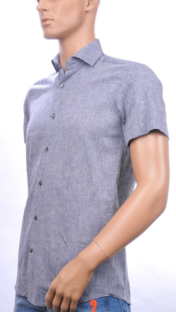 CORRINO slim fit heren overhemd met korte mouwen Grijs