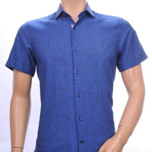 CORRINO slim fit heren overhemd met korte mouwen Navy