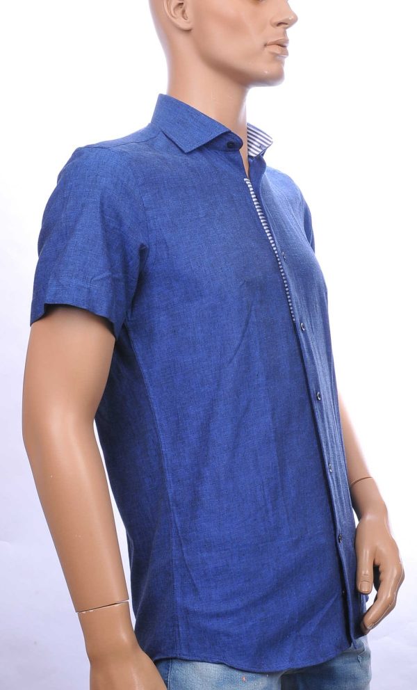 CORRINO slim fit heren overhemd met korte mouwen Navy