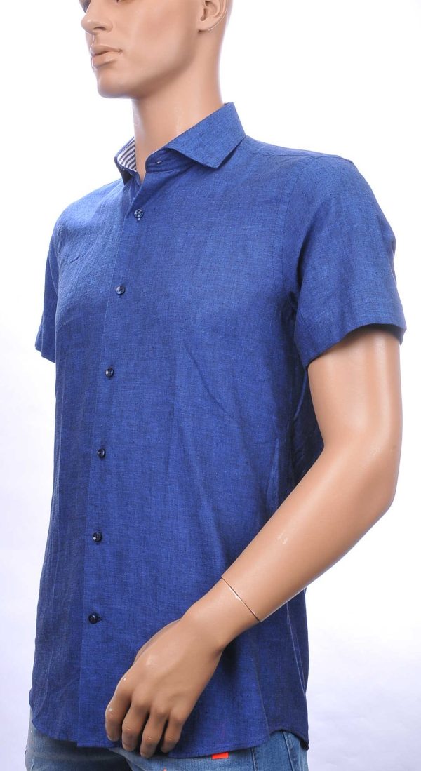 CORRINO slim fit heren overhemd met korte mouwen Navy