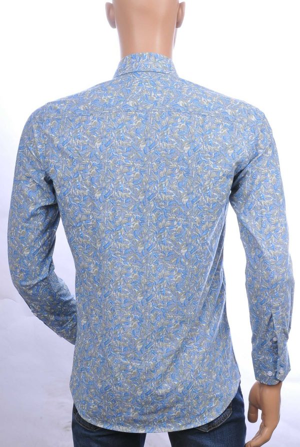 CORRINO Italiaanse slim fit allover bloemen dessin heren overhemd Groen