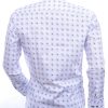 Corrino slim fit allover madeliefjes dessin heren overhemd Wit