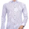 Corrino modern fit allover multi kleur rondjes dessin heren overhemd Wit