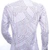 Corrino modern fit allover multi kleur rondjes dessin heren overhemd Wit