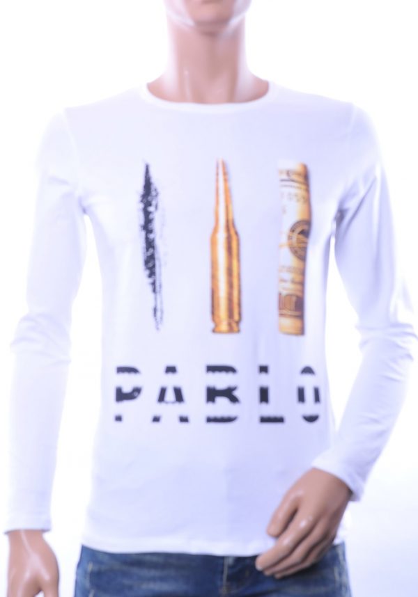 LAGOS trendy Pablo Escobar heren sweatshirt, L175 Wit