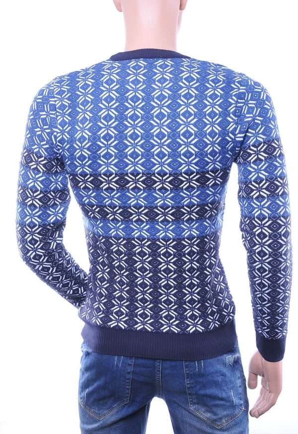 Woolline Wolff Blitz Moncler DIOR Philipp Plein PRADA Louis Vuitton GUCCI VERSACE KENZO Dsquared2 Levi's CHASIN G-STAR DOLCE & GABBANA DIESEL PME LEGEND WAM DENIM LACOSTE trendy allover modern dessin heren trui Blauw-Navy