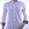 BERZO Italiaanse Getailleerde Slim Fit Heren Overhemd met Allover Fiets- en Vogelprint – Wit | Trendy & Comfortabel