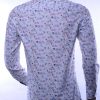 BERZO Italiaanse Getailleerde Slim Fit Heren Overhemd met Allover Fiets- en Vogelprint – Wit | Trendy & Comfortabel