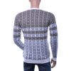 woolline heren trui, heren trui ronde hals, dunne heren trui, trendy heren pullover, heren trui met patroon, streetwear heren trui, moderne knitwear heren, slim fit heren trui, heren trui blauw wit, fashionable heren kleding, heren mode Nijmegen, CHARRA herenmode, chique casual heren trui, online trui kopen, trui kopen in Nijmegen, Goedkoop heren trui kopen