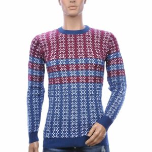 woolline heren trui, heren trui ronde hals, dunne heren trui, trendy heren pullover, heren trui met patroon, streetwear heren trui, moderne knitwear heren, slim fit heren trui, heren trui blauw wit, fashionable heren kleding, heren mode Nijmegen, CHARRA herenmode, chique casual heren trui, online trui kopen, trui kopen in Nijmegen, Goedkoop heren trui kopen