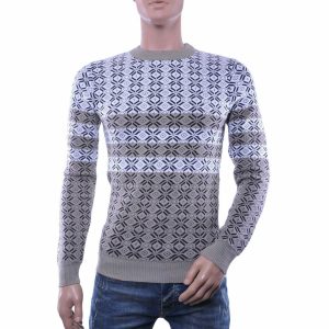 woolline heren trui, heren trui ronde hals, dunne heren trui, trendy heren pullover, heren trui met patroon, streetwear heren trui, moderne knitwear heren, slim fit heren trui, heren trui blauw wit, fashionable heren kleding, heren mode Nijmegen, CHARRA herenmode, chique casual heren trui, online trui kopen, trui kopen in Nijmegen, Goedkoop heren trui kopen