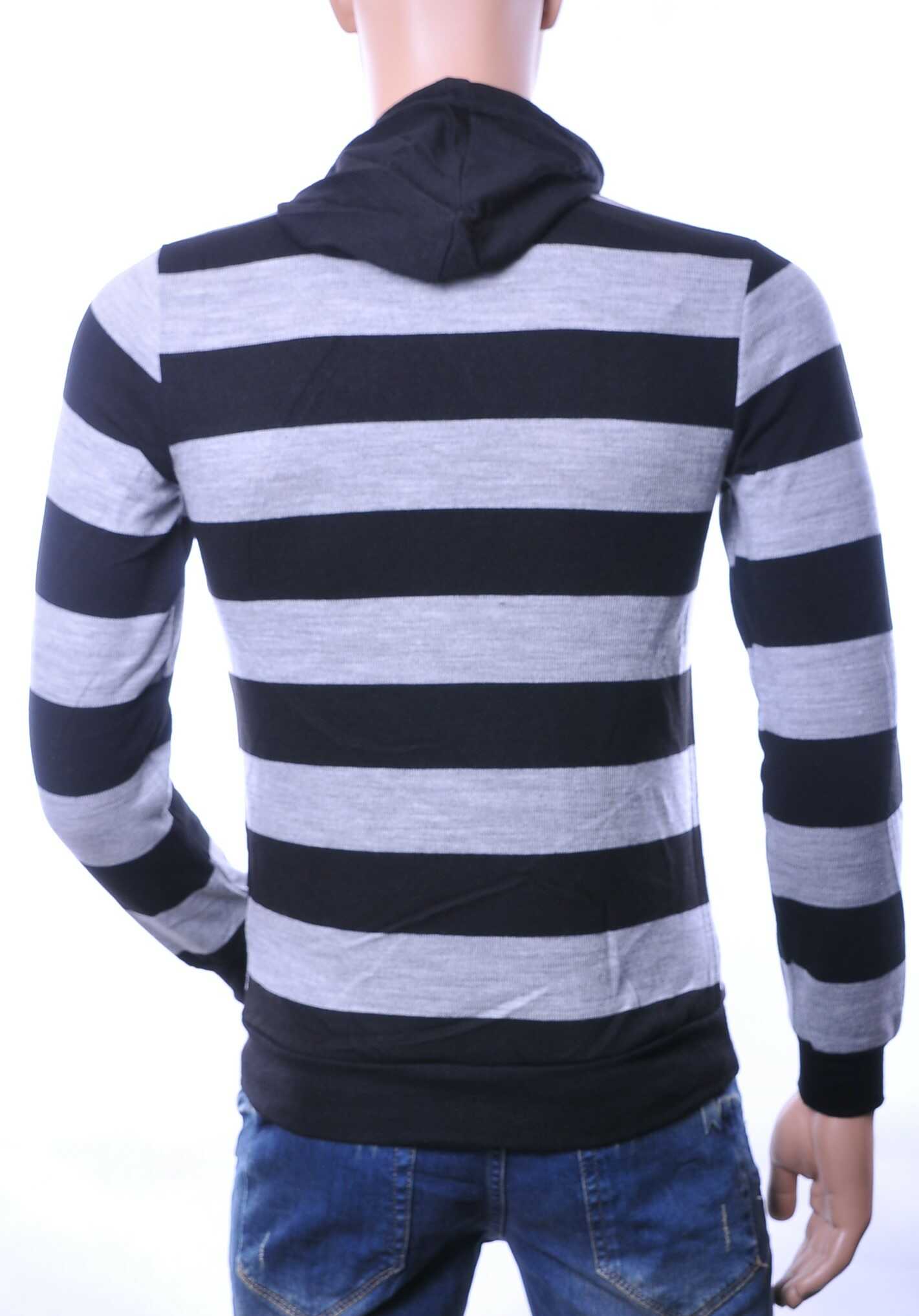 Zeloni Wolff Blitz Moncler DIOR Philipp Plein PRADA Louis Vuitton GUCCI VERSACE KENZO Dsquared2 Levi's CHASIN G-STAR DOLCE & GABBANA DIESEL PME LEGEND WAM DENIM LACOSTE trendy gebreide en horizontale gestreepte heren winter trui met capuchon Antraciet