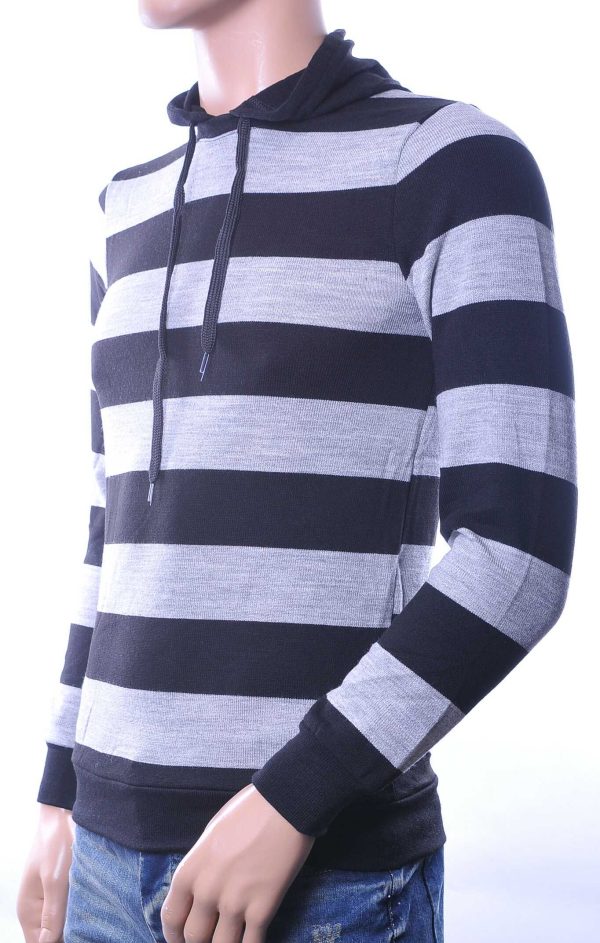 Zeloni Wolff Blitz Moncler DIOR Philipp Plein PRADA Louis Vuitton GUCCI VERSACE KENZO Dsquared2 Levi's CHASIN G-STAR DOLCE & GABBANA DIESEL PME LEGEND WAM DENIM LACOSTE trendy gebreide en horizontale gestreepte heren winter trui met capuchon Antraciet