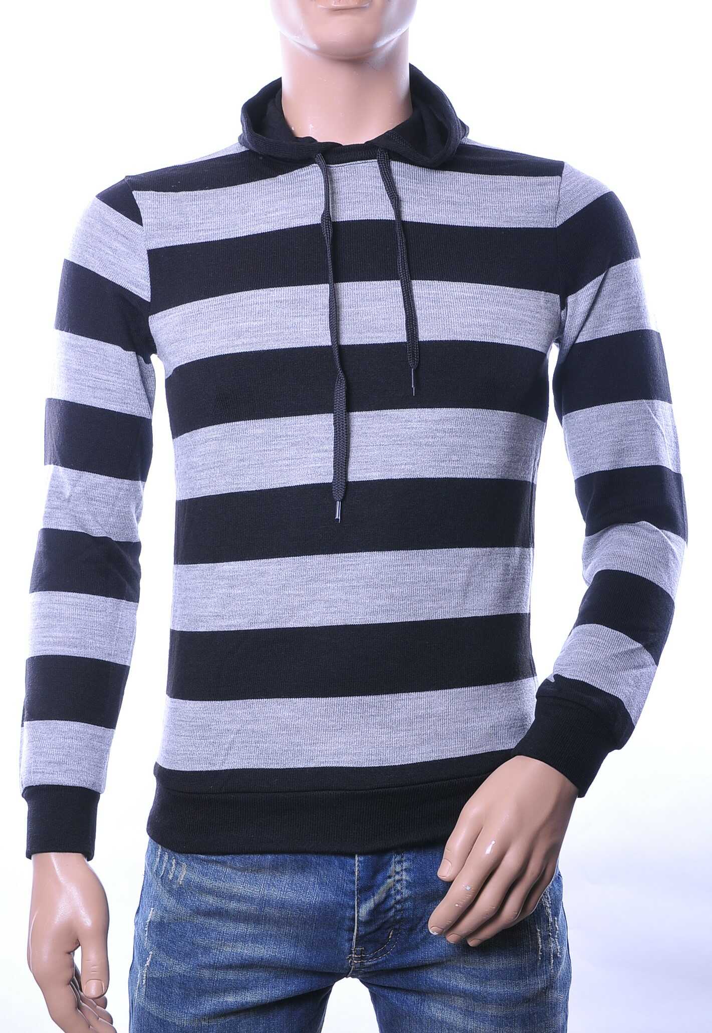 Zeloni Wolff Blitz Moncler DIOR Philipp Plein PRADA Louis Vuitton GUCCI VERSACE KENZO Dsquared2 Levi's CHASIN G-STAR DOLCE & GABBANA DIESEL PME LEGEND WAM DENIM LACOSTE trendy gebreide en horizontale gestreepte heren winter trui met capuchon Antraciet