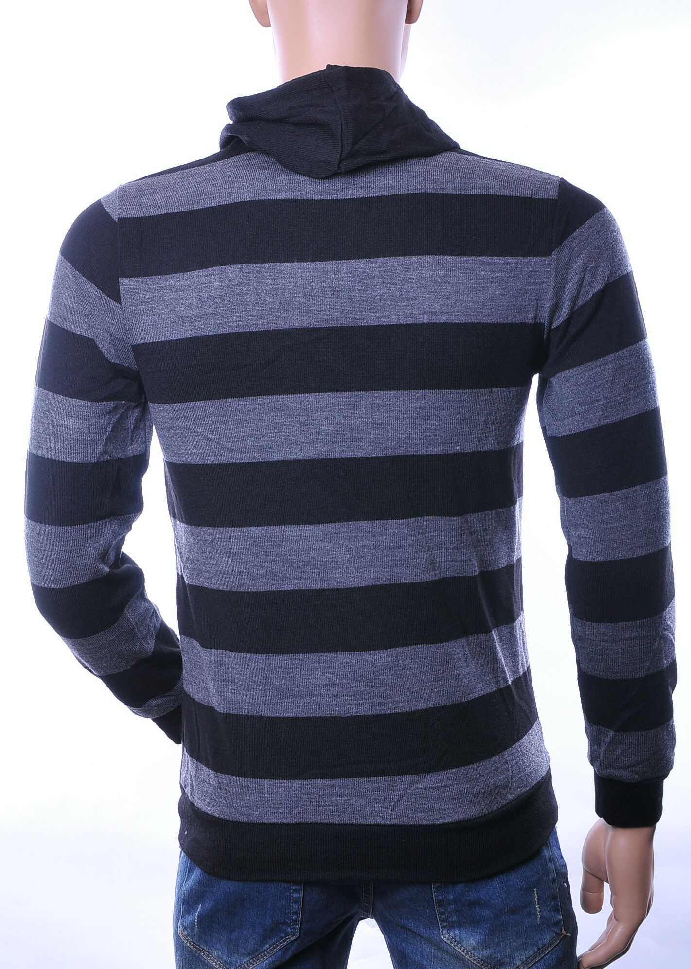 Zeloni Wolff Blitz Moncler DIOR Philipp Plein PRADA Louis Vuitton GUCCI VERSACE KENZO Dsquared2 Levi's CHASIN G-STAR DOLCE & GABBANA DIESEL PME LEGEND WAM DENIM LACOSTE trendy gebreide en horizontale gestreepte heren winter trui met capuchon Zwart