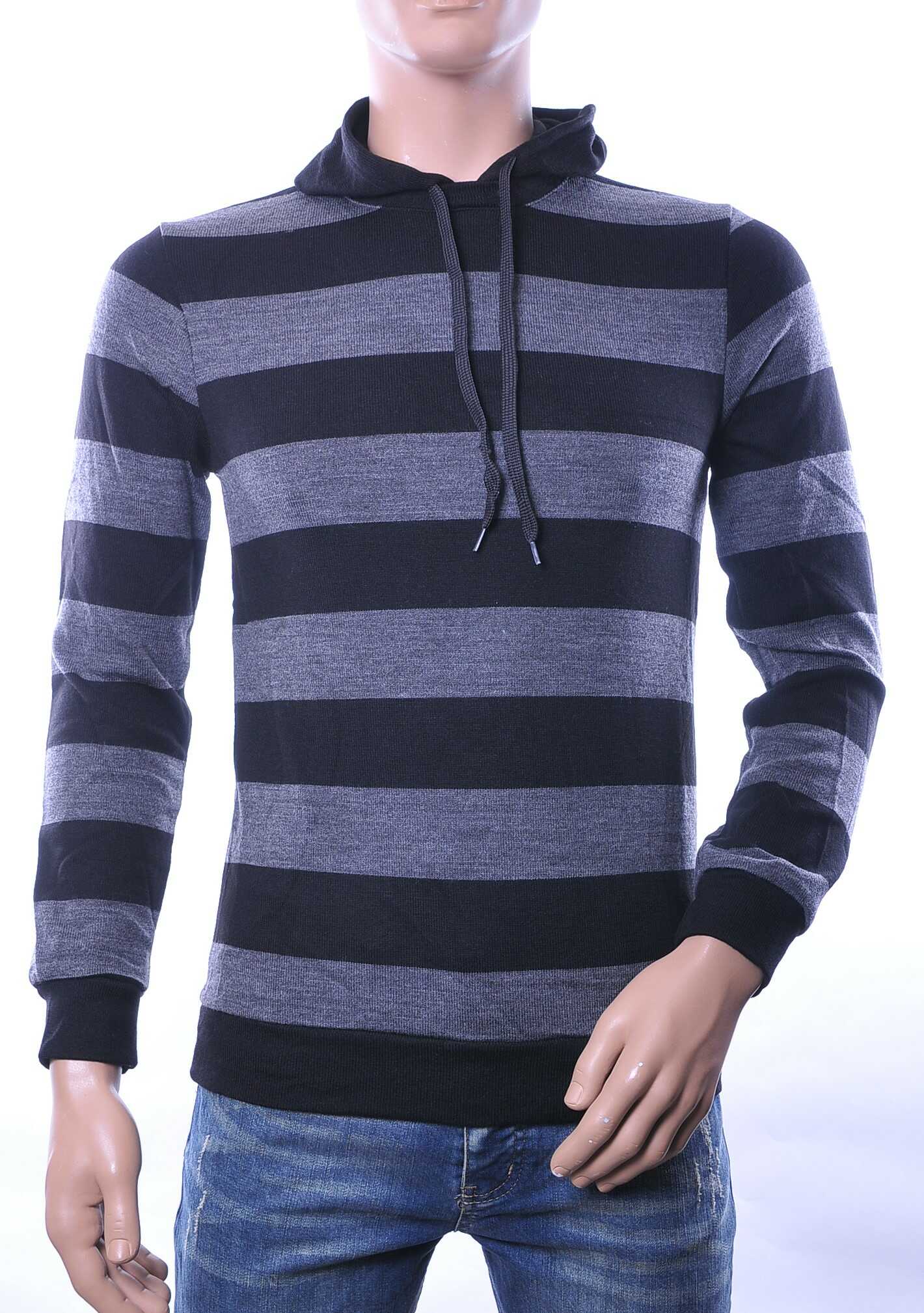 Zeloni Wolff Blitz Moncler DIOR Philipp Plein PRADA Louis Vuitton GUCCI VERSACE KENZO Dsquared2 Levi's CHASIN G-STAR DOLCE & GABBANA DIESEL PME LEGEND WAM DENIM LACOSTE trendy gebreide en horizontale gestreepte heren winter trui met capuchon Zwart