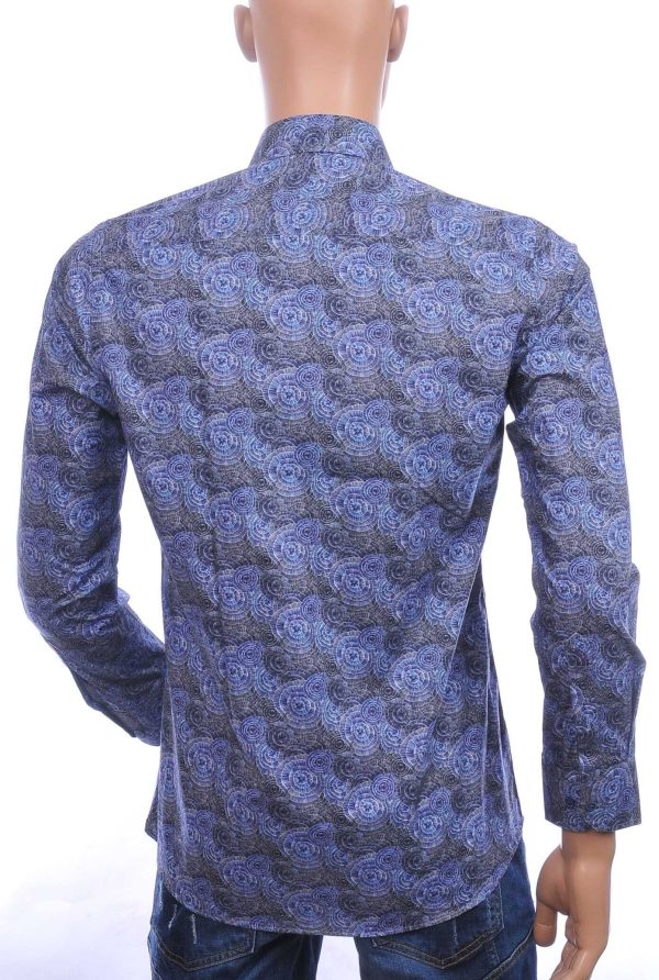 Corrino Italiaanse getailleerd slim fit allover bloemen dessin heren overhemd Antraciet