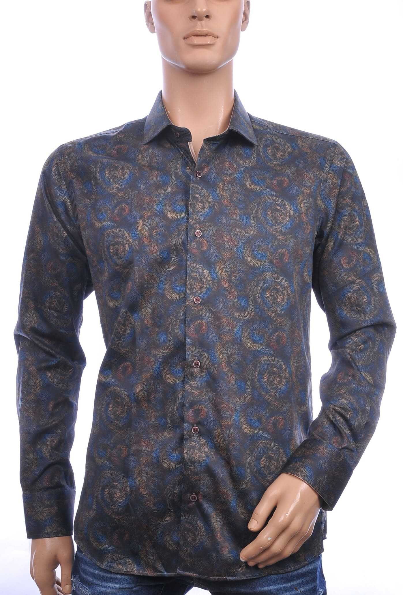 CORRINO Italiaans Slim Fit Heren Overhemd met Allover Paisley Dessin – Bruin