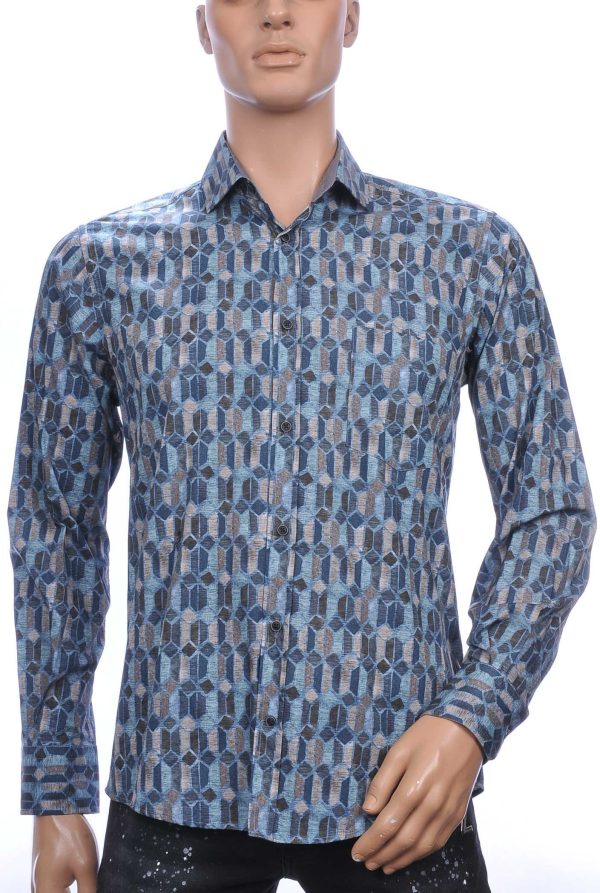 CORRINO OLYMP State of Art Blue Industry A fish named fred Wolff Blitz Moncler DIOR Philipp Plein PRADA Louis Vuitton GUCCI VERSACE KENZO Dsquared2 Levi's CHASIN G-STAR DOLCE & GABBANA DIESEL PME LEGEND WAM DENIM LACOSTE regular fit allover blokjes dessin heren overhemd met borstzak Khaki