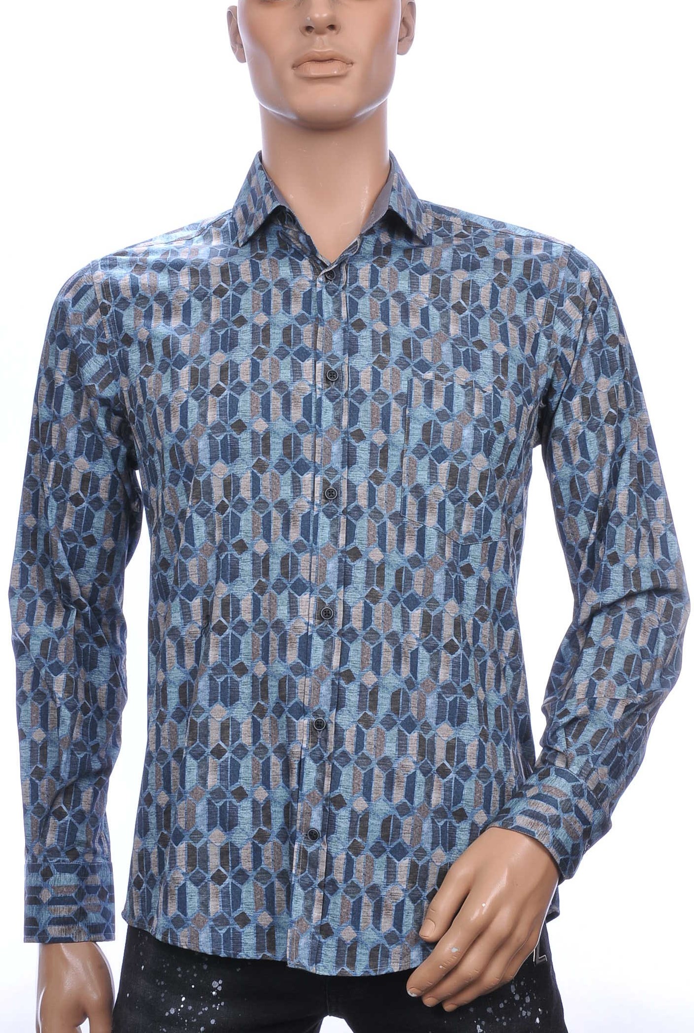 CORRINO OLYMP State of Art Blue Industry A fish named fred Wolff Blitz Moncler DIOR Philipp Plein PRADA Louis Vuitton GUCCI VERSACE KENZO Dsquared2 Levi's CHASIN G-STAR DOLCE & GABBANA DIESEL PME LEGEND WAM DENIM LACOSTE regular fit allover blokjes dessin heren overhemd met borstzak Khaki