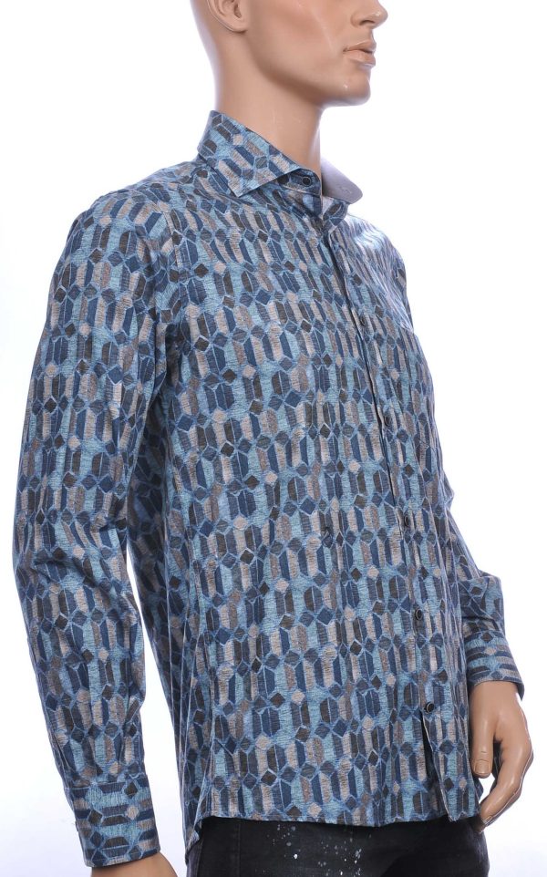 CORRINO OLYMP State of Art Blue Industry A fish named fred Wolff Blitz Moncler DIOR Philipp Plein PRADA Louis Vuitton GUCCI VERSACE KENZO Dsquared2 Levi's CHASIN G-STAR DOLCE & GABBANA DIESEL PME LEGEND WAM DENIM LACOSTE regular fit allover blokjes dessin heren overhemd met borstzak Khaki