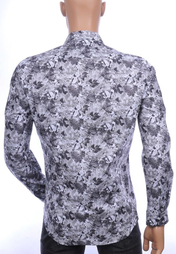 Gabano OLYMP State of Art Blue Industry A fish named fred Wolff Blitz Moncler DIOR Philipp Plein PRADA Louis Vuitton GUCCI VERSACE KENZO Dsquared2 Levi's CHASIN G-STAR DOLCE & GABBANA DIESEL PME LEGEND WAM DENIM LACOSTE trendy modern fit allover bloemen dessin heren overhemd Grijs