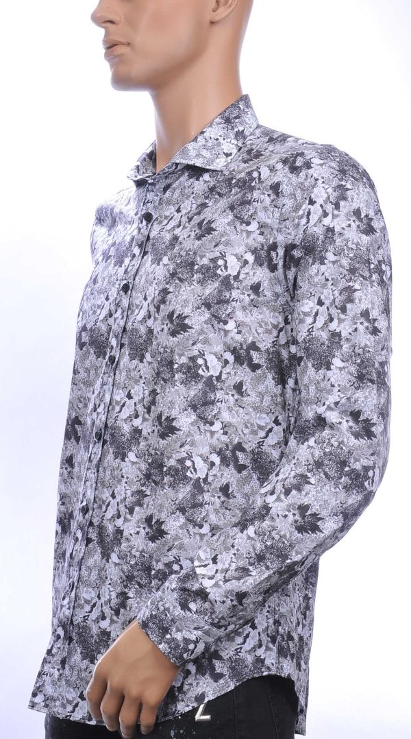 Gabano OLYMP State of Art Blue Industry A fish named fred Wolff Blitz Moncler DIOR Philipp Plein PRADA Louis Vuitton GUCCI VERSACE KENZO Dsquared2 Levi's CHASIN G-STAR DOLCE & GABBANA DIESEL PME LEGEND WAM DENIM LACOSTE trendy modern fit allover bloemen dessin heren overhemd Grijs
