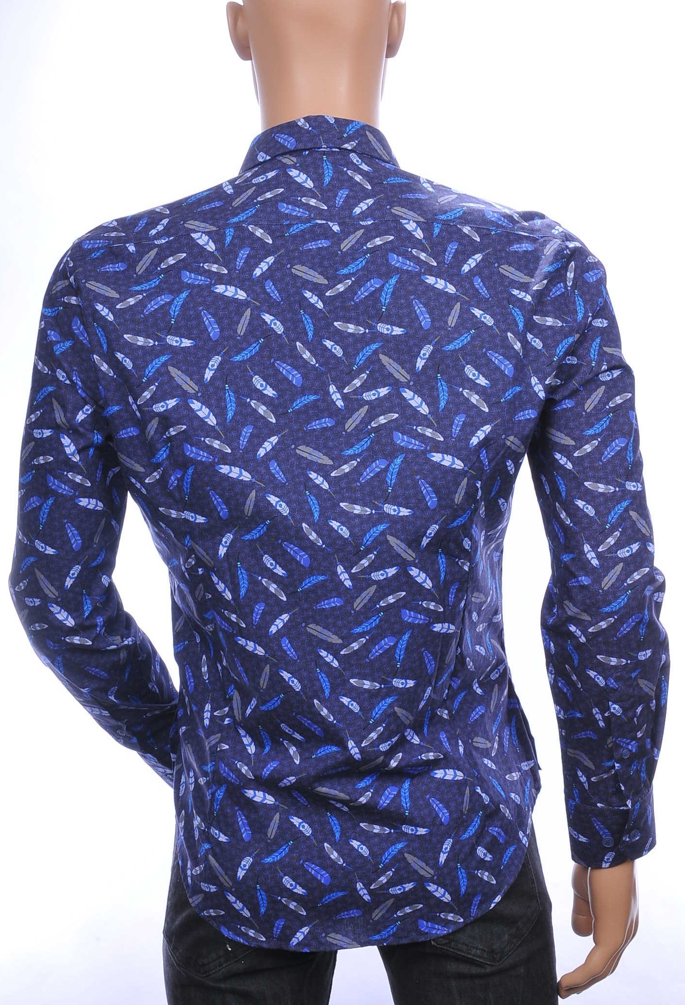 Gabano OLYMP State of Art Blue Industry A fish named fred Wolff Blitz Moncler DIOR Philipp Plein PRADA Louis Vuitton GUCCI VERSACE KENZO Dsquared2 Levi's CHASIN G-STAR DOLCE & GABBANA DIESEL PME LEGEND WAM DENIM LACOSTE trendy modern fit allover veren dessin heren overhemd Navy