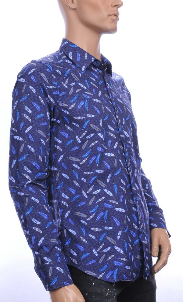Gabano OLYMP State of Art Blue Industry A fish named fred Wolff Blitz Moncler DIOR Philipp Plein PRADA Louis Vuitton GUCCI VERSACE KENZO Dsquared2 Levi's CHASIN G-STAR DOLCE & GABBANA DIESEL PME LEGEND WAM DENIM LACOSTE trendy modern fit allover veren dessin heren overhemd Navy