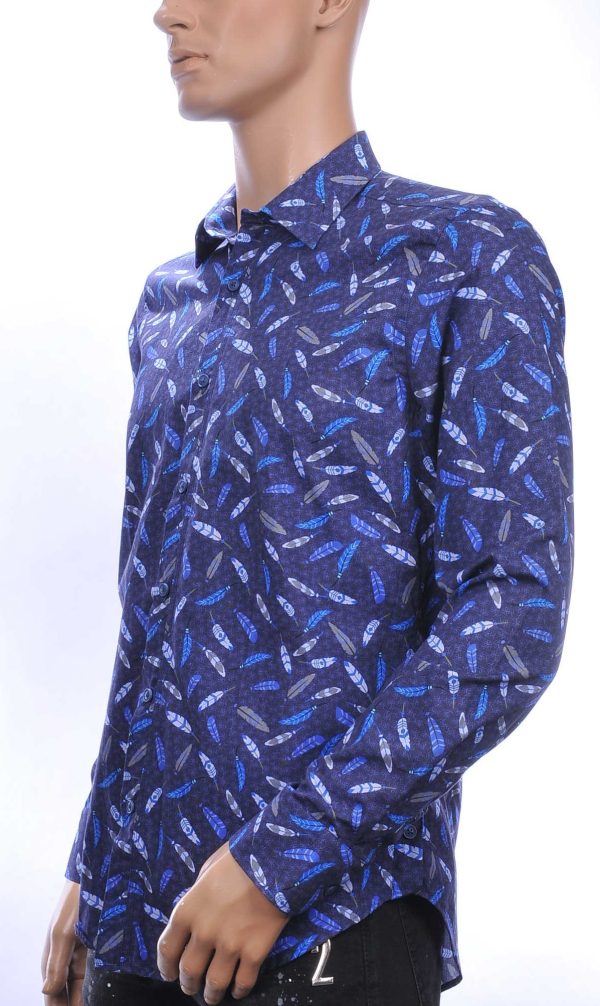 Gabano OLYMP State of Art Blue Industry A fish named fred Wolff Blitz Moncler DIOR Philipp Plein PRADA Louis Vuitton GUCCI VERSACE KENZO Dsquared2 Levi's CHASIN G-STAR DOLCE & GABBANA DIESEL PME LEGEND WAM DENIM LACOSTE trendy modern fit allover veren dessin heren overhemd Navy