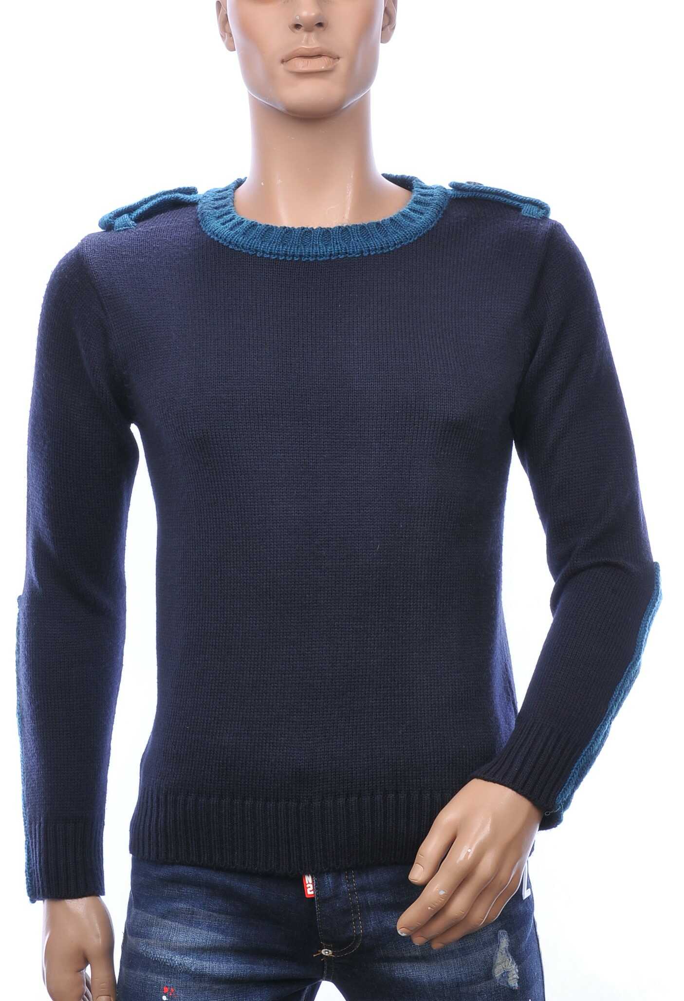 Polim&Pier DIOR Philipp Plein PRADA Louis Vuitton GUCCI VERSACE KENZO Dsquared2 Levi's CHASIN G-STAR DOLCE & GABBANA DIESEL PME LEGEND WAM DENIM LACOSTE trendy grof gebreide ronde hals heren wintertrui Navy