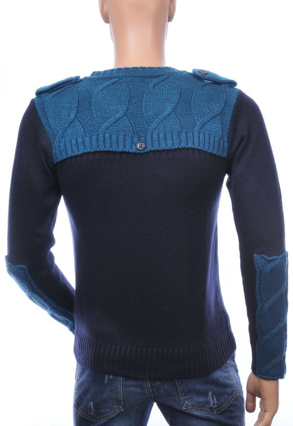 Polim&Pier DIOR Philipp Plein PRADA Louis Vuitton GUCCI VERSACE KENZO Dsquared2 Levi's CHASIN G-STAR DOLCE & GABBANA DIESEL PME LEGEND WAM DENIM LACOSTE trendy grof gebreide ronde hals heren wintertrui Navy