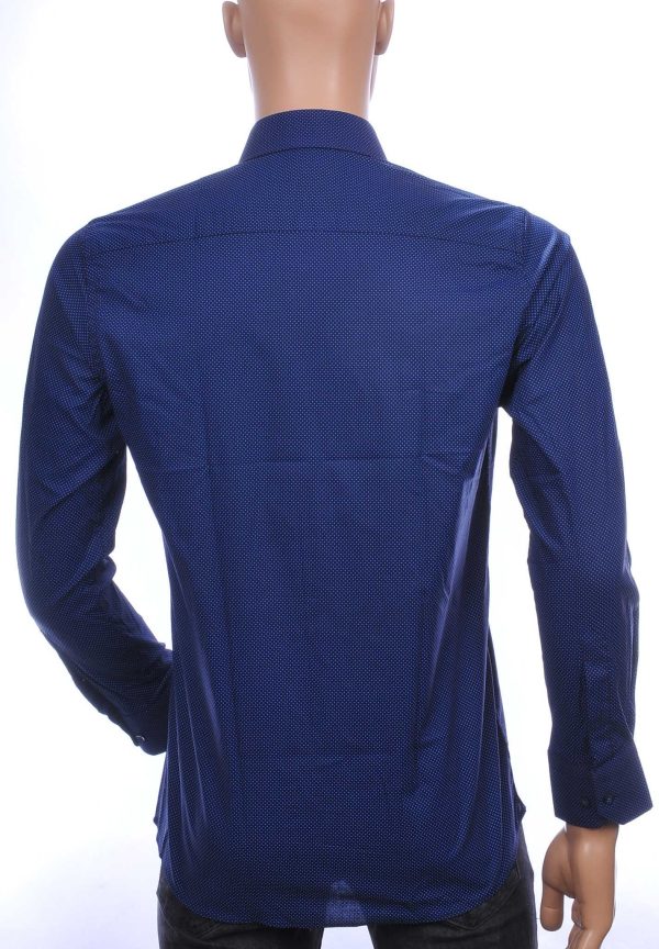 Corrino OLYMP State of Art Blue Industry A fish named fred Wolff Blitz Moncler DIOR Philipp Plein PRADA Louis Vuitton GUCCI VERSACE KENZO Dsquared2 Levi's CHASIN G-STAR DOLCE & GABBANA DIESEL PME LEGEND WAM DENIM LACOSTE slim fit allover puntjes dessin heren overhemd Navy